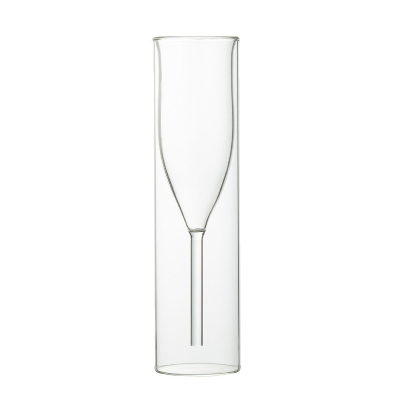 Creatief transparant dubbelwandig champagne- en wijnglas