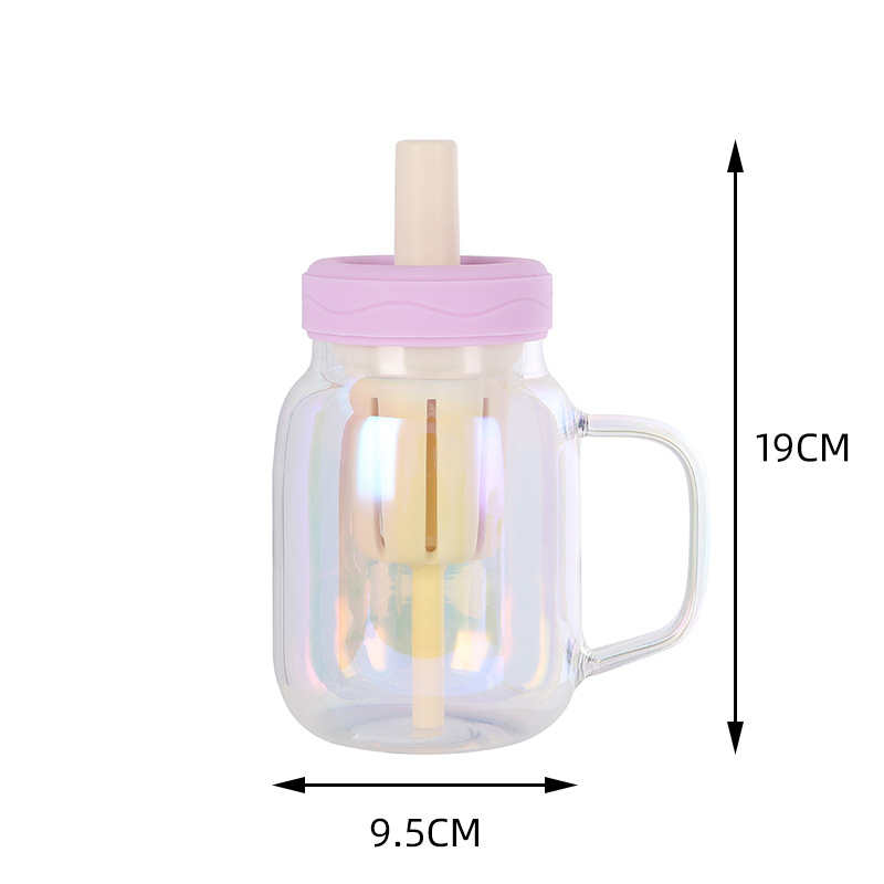 Dopamine beker van hoog borosilicaatglas met rietje