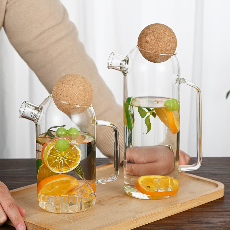 Hoge borosilicaatglas kokendwatertheepot