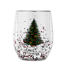 Nieuw vloeiend pailletten dubbele laag kerstboomglas