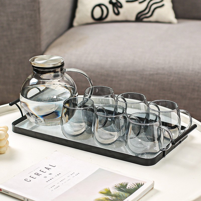 Koude ketelset in Scandinavische stijl, rookgrijs glas